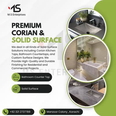 Corian - Corian Vanity - Bathroom Vanity - Solid Surface - Counter Top