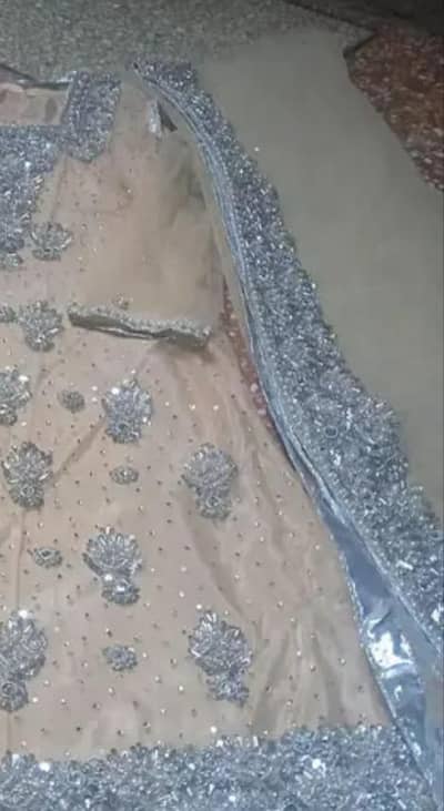 Graceful skin/ silver nikah outfit almost new