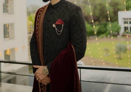 Ismail Farid Sherwani With Shawl Size Medium