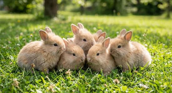 Brown Angora Rabbit babies