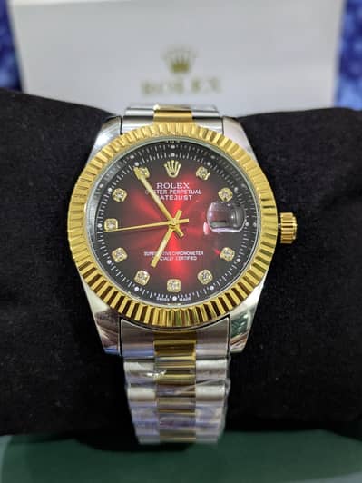 ROLEX Datejust Maroon & Gold