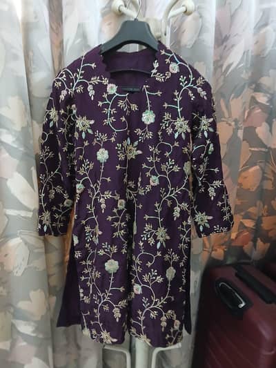 Pure Sheesha Silk Three Piece Embroidery Dress