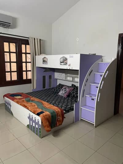 Kids room bunk bed with study tables