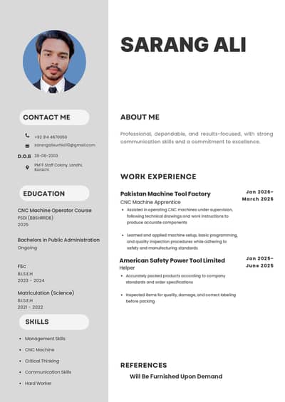 Need Job CNC Machine Operator, Machine Operator, Helper Any