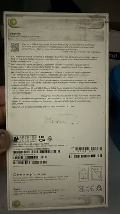 iPhone 16 128 GB box pack