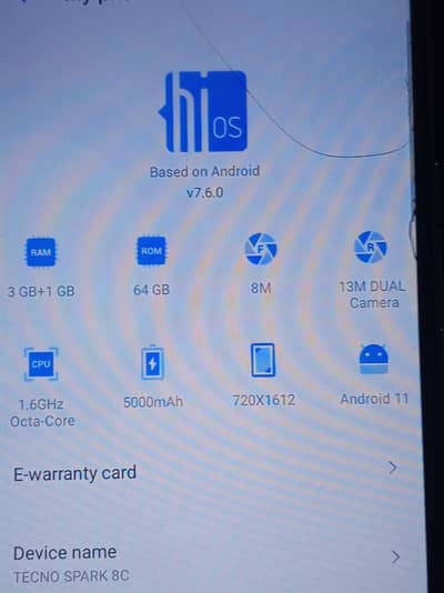 tecno spark 8c 64 / 3+1 ok pta aproved