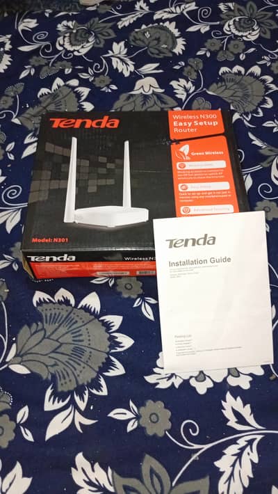 Tenda N301 router with 20 meter ethernet cable