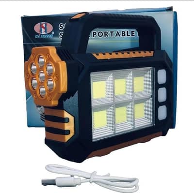 Solar Powered LED Emergency Light with 3 Modes & USB Charging