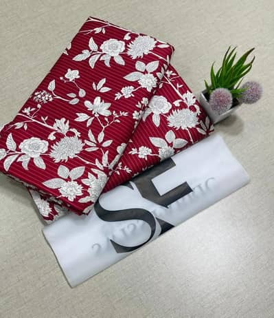 2 Pcs unstitched women printed suit