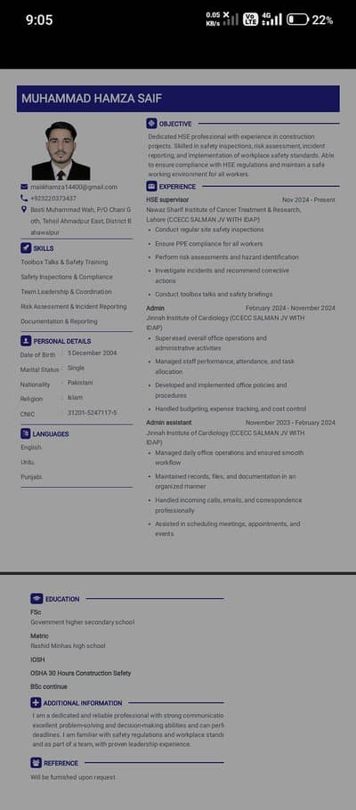 Need A job in bahawalpur