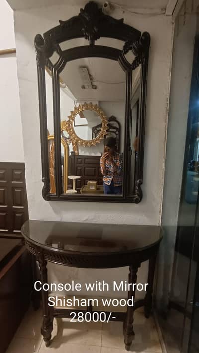 Console with Mirror Fram | Solid Shishum Wood