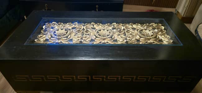 beautifully wood carved table