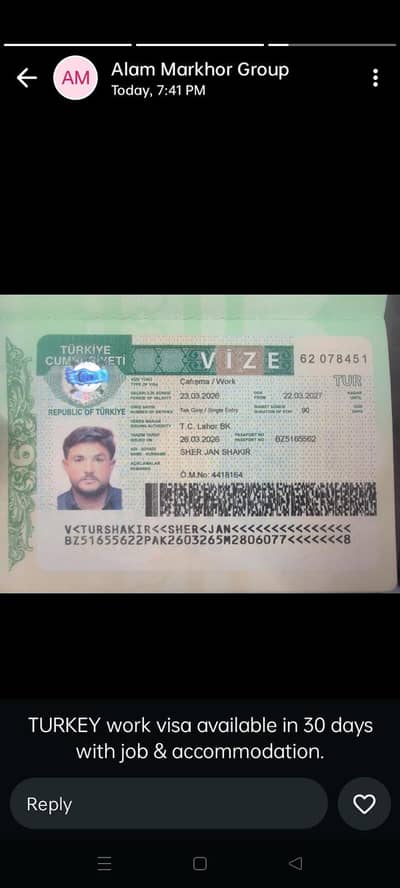 Turkey work visa for factory workers