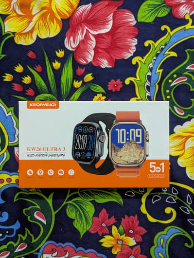 Keqiwear 26 Ultra 3 Smart Watch with 5 straps