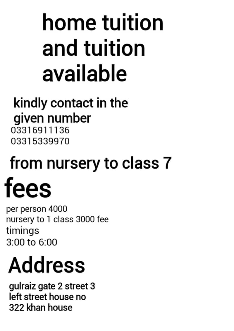 tuition availability 0