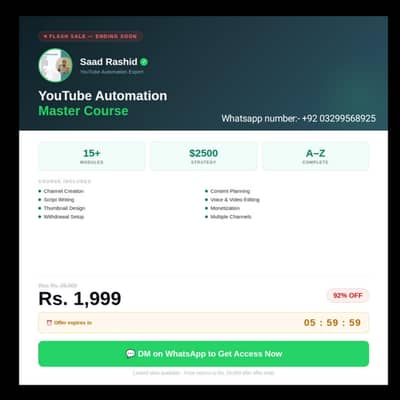 YouTube automation Course Here