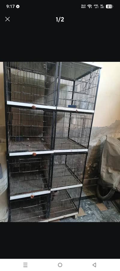 8 portion iron cage for sale in good condition.
