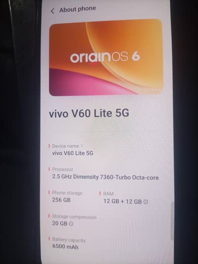 vivo v60 light 5G  6 month warranty is still remaining