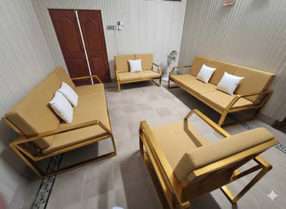 9-Seater Iron Sofa Set with Marble Top Center Table – Premium Quality