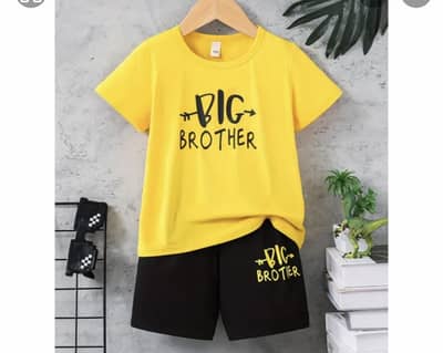 BABY BOY T-SHIRT AND SHORTS . real bro