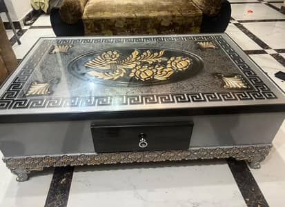 wooden center table with glass top excellent condition