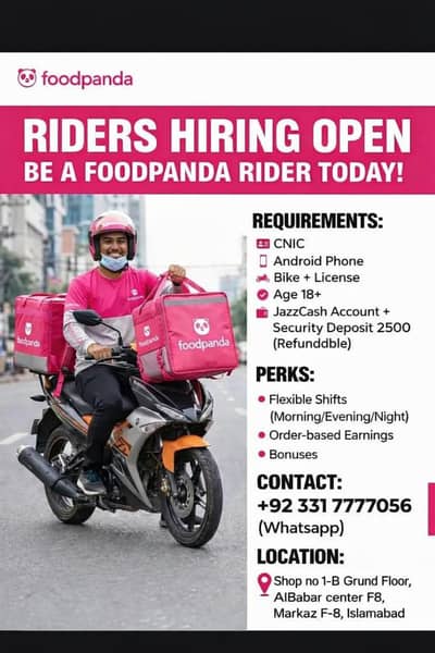 foodpanda rider jobs