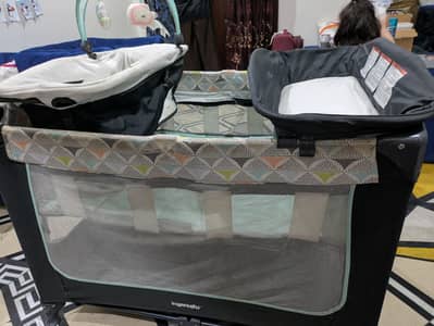 baby playpen, cot, bedding, travelling bed