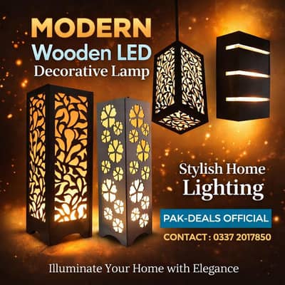 Modern Wooden LED Decorative Lamp – [ Free Dilvery ]