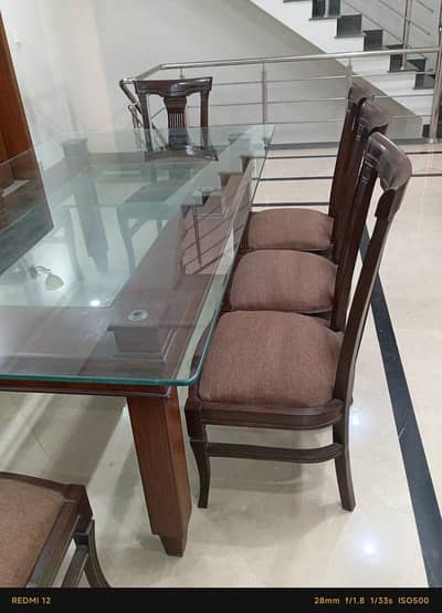 Solid Wood and Glass dinning table set