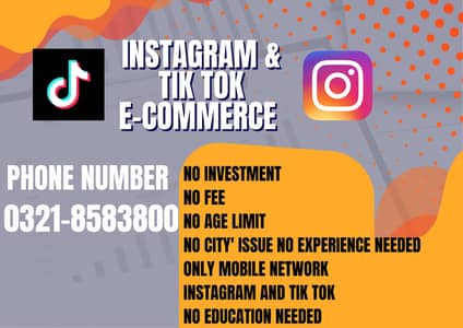 INSTAGRAM AND TIKTOK E-COMMERCE NO INVESTMENT NO FEE