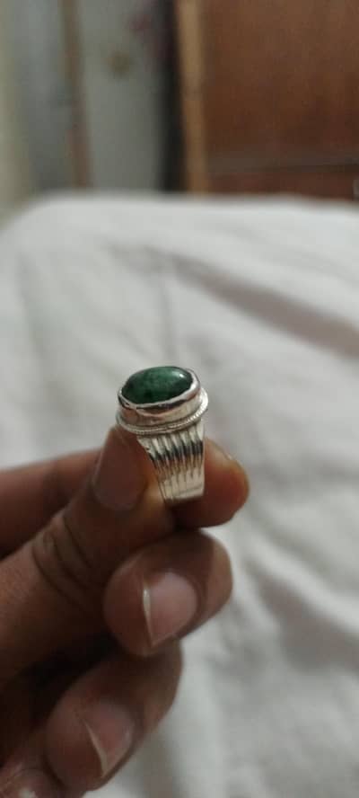 Silver Green Zamurd (Emerald) Ring