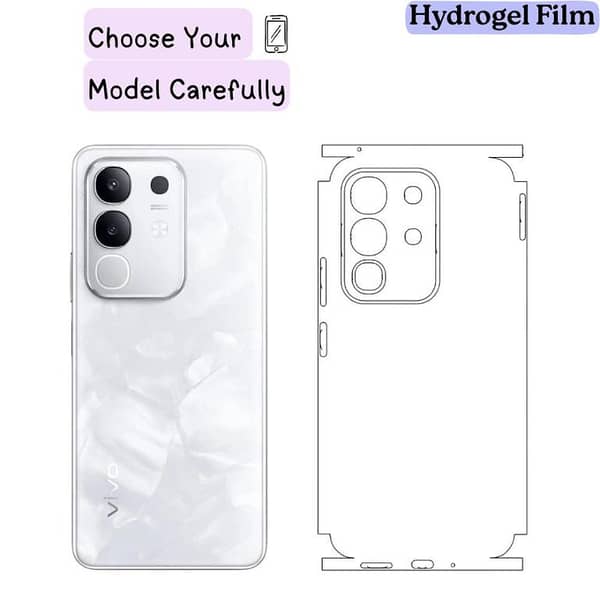 Vivo Y21d / Y31 / Y31 Pro / Y31d / Y19s / Y05 / Y500 Pro / Y500i Back Sheet Clear/Matte | Transparent & Anti-Fingerprint TPU Back Protector | Self-Healing Scratch Resistant | Ultra Thin Slim Fit | Case Friendly | Hydrogel Film Back Cover