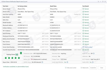 iPhone 8 Plus / 64 GB / Battery health 78% / Full genuine