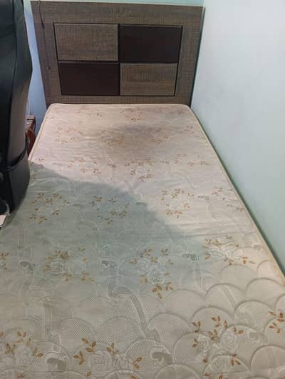 wooden single bed  with mattress