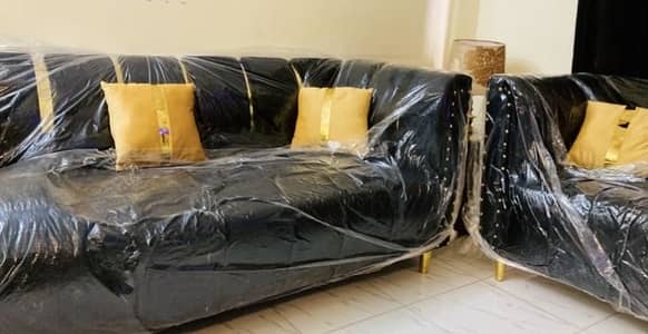 Sofa Set | 5 Seater | Black Velvet