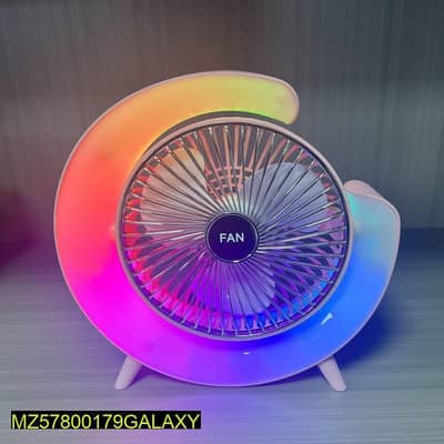 Multicolor LED Night Light Desktop Mini Fan