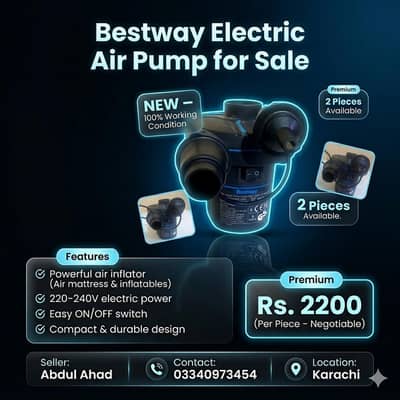 Bestway Electric Air Pump (NEW) – Powerful & Compact | Rs. 2200
