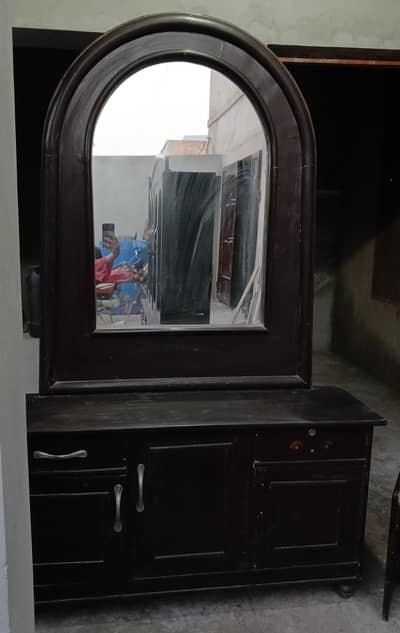 Wooden Showcase + Dressing Table + TV Trolley . Combo Deal