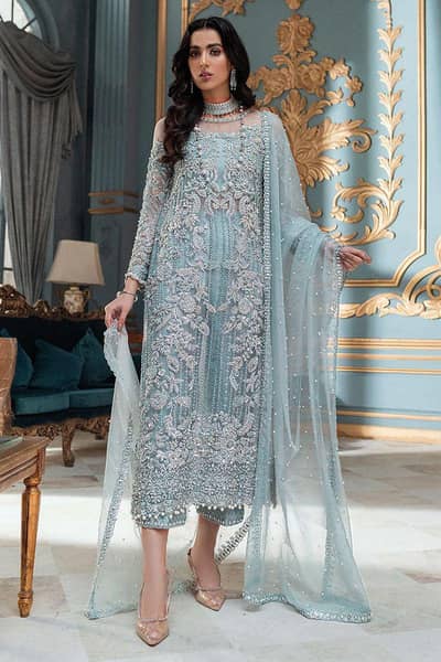 fabric 3pcs lawn fully Embroidered with hand work