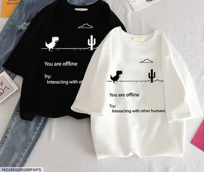 Black,White cotton printed trending T-shirts for women