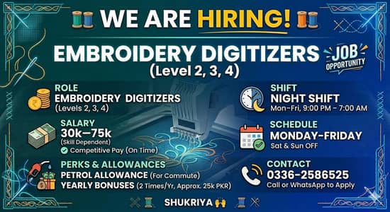 Embroidery Digitizer Wilcom Needed