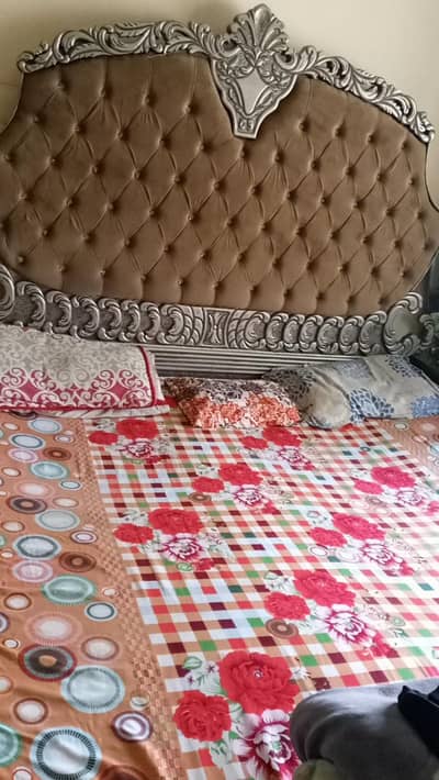 king size Bed  with side table and mattress