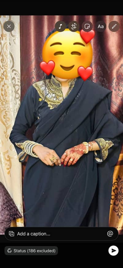 Black Rajasthan saree ready to wear Maria B