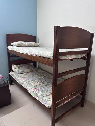 Solid Wooden Bunk Bed – Converts to 2 Single Beds – Good Condition