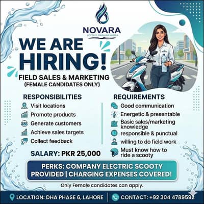 Sales & Marketing Officer || Female || Field Based Jobs