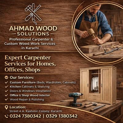 Carpenter & Custom Wood Work Services in Karachi