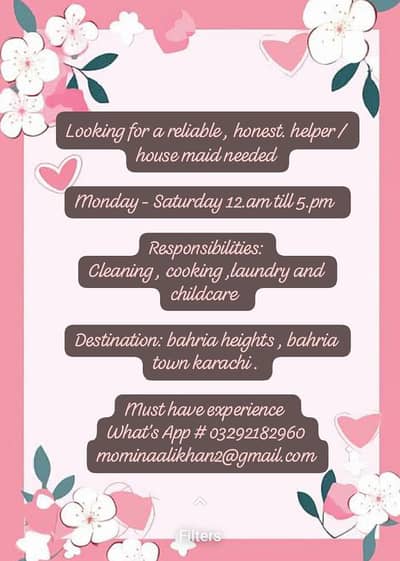 Housemaid/ helper