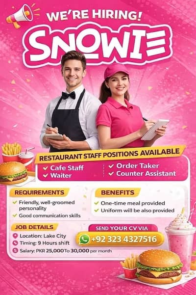 Barista Job / Male & Female / Urgent Hiring / Restaurant Job