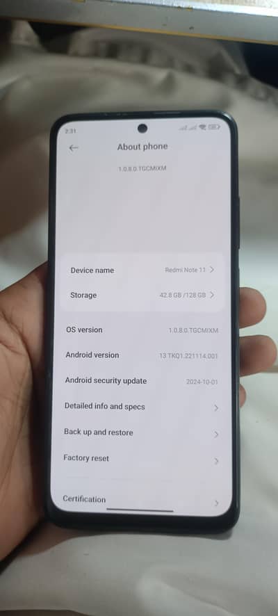 Redmi note 11.128gb