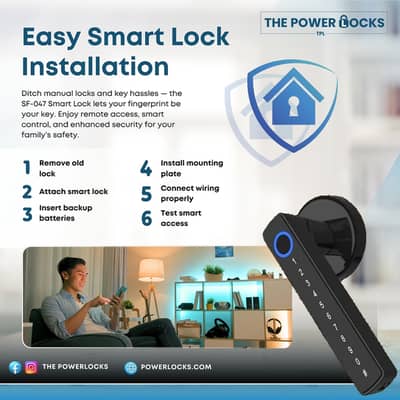 Smart lock AF-047, Smart Door Lock – Advanced & Secure, New Branded